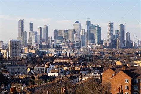 Stock Photo: London Canary Wharf Skyline Photograph - Stock Photo