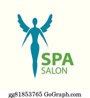3 Vector Logo Girl With Wings For The Spa Clip Art | Royalty Free - GoGraph