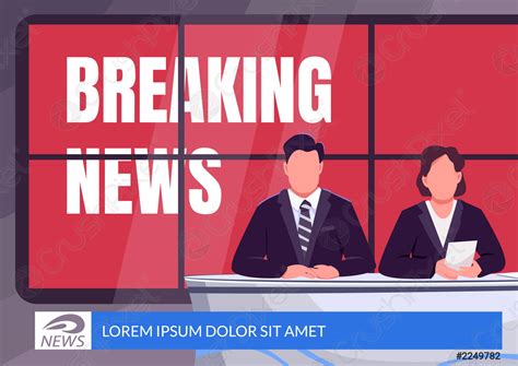 Breaking news banner flat vector template - stock vector 2249782 | Crushpixel