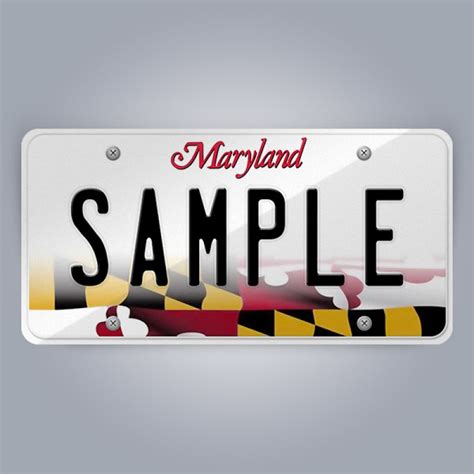 Maryland License Plate Replica, reflective