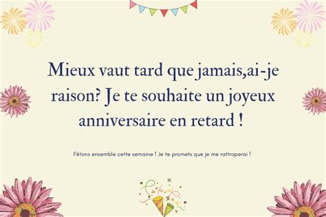 Joyeux anniversaire en retard : Textes et SMS