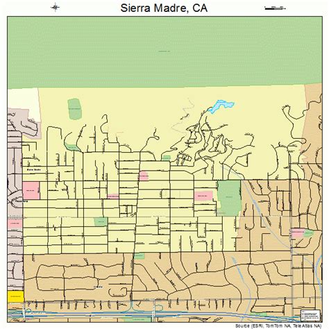 Sierra Madre California Street Map 0671806