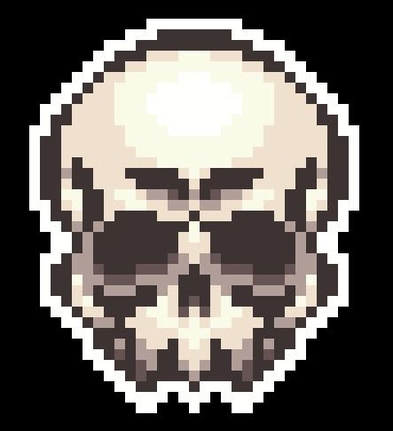 [OC][CC] Daily Pixel Art #3 - A Skull Icon : PixelArt