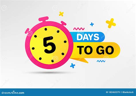 Five Days Left Icon. 5 Days To Go. Vector Stock Vector - Illustration ...