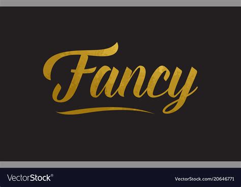 Fancy gold word text typography Royalty Free Vector Image