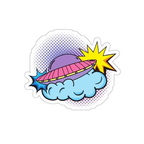 UFO Sticker UFO Cartoon Alien Pop Art // Die-cut Stickers - Etsy Hong Kong