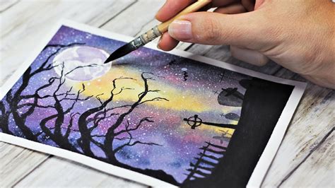 HALLOWEEN WATERCOLOR painting step by step - YouTube