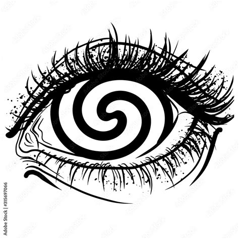 Realistic human eye with spiral hypnotic iris vector graphic ...