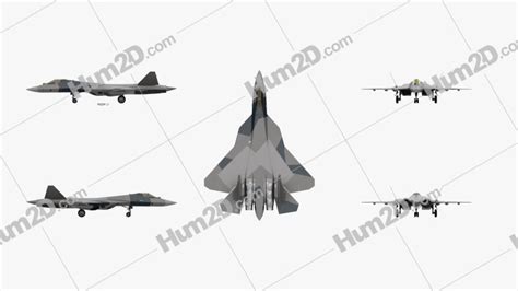 Sukhoi Su-57 (PAK FA) Blueprint in PNG - Download Aircraft Clip Art Images