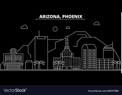 Phoenix silhouette skyline usa Royalty Free Vector Image