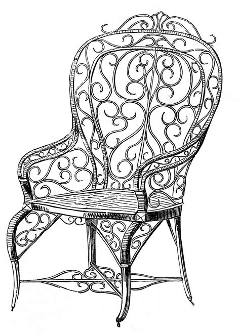 Vintage clip art wicker garden chair the graphics fairy - Cliparting.com