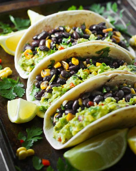 Loaded Guacamole Vegetarian Tacos | SoupAddict