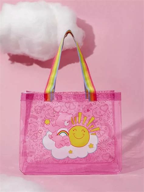 SHEIN X Care Bears Cartoon Pattern Shopper Bag | SHEIN USA in 2023 | Bear cartoon, Care bears ...