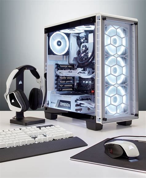 Corsair Crystal 460X RGB PC Case White | Gaming room setup, Computer gaming room, Game room design