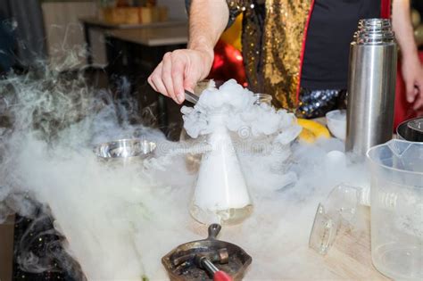 Chemical Experiments with Liquid Nitrogen.Experiments with Dry Ice for Children. Birthday Party ...