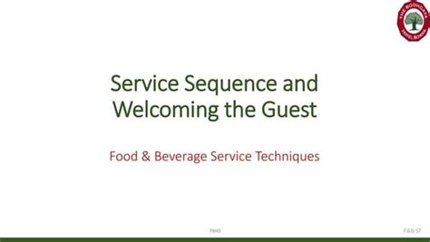 Sequence of service-Hotel Restaurant