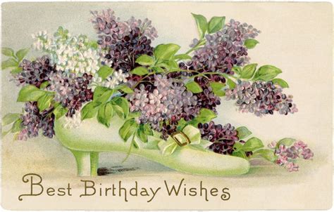 Free Vintage Birthday Card - Lilacs! - The Graphics Fairy