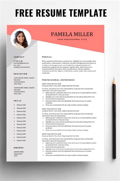 Free Resume Template With Headshot