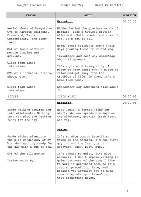 Documentary: Script- Draft 2 ~ Joshua Jones: Television Production