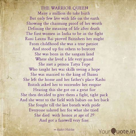 THE WARRIOR QUEEN Many a ... | Quotes & Writings by Ankit Haldar ...