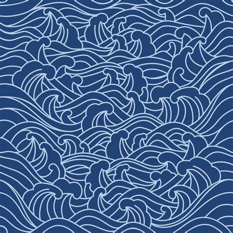 Japanese Wave Seamless Pattern 6124124 Vector Art at Vecteezy