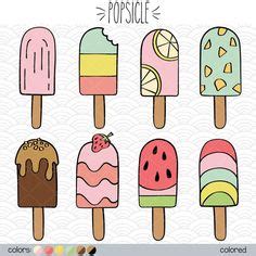 Kawaii Popsicle Clipart in 2024 | Popsicles, Clip art, Popcical drawing