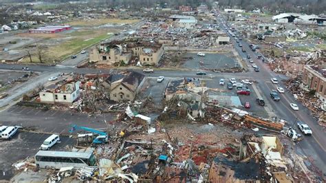 12-11-2021 Mayfield, KY - Incredible Damage - Homes Leveled - Water Tower Collapsed - Drone ...