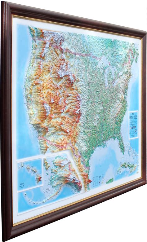 US Raised Relief Map, Large (44″ x 32″) – mapagents