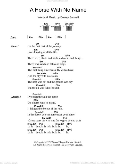 A Horse With No Name Guitar Chords