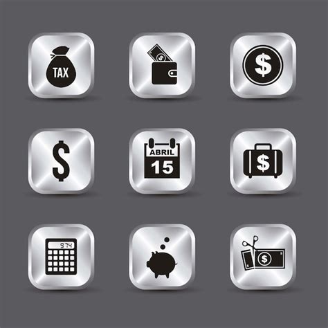 Premium Vector | Tax icons over gray background vector illustration