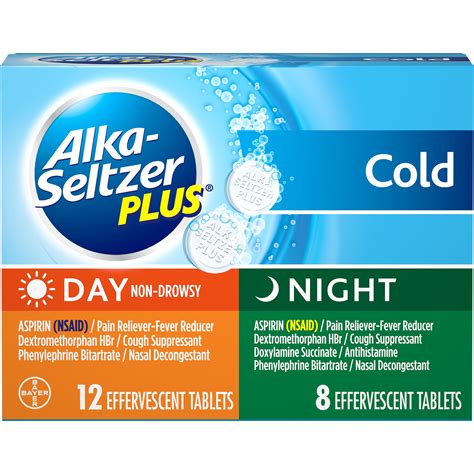 Alka-Seltzer Plus Cold Day Non-Drowsy and Night Multi-Symptom Relief, 20 ct - Walmart.com