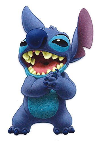 STITCH hands together mouth open in Lilo and Stitch Movie Disney HEAT IRON ON TRANSFER ~ 1.75 X ...