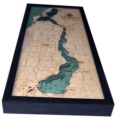 Lake Leelanau Michigan Wood Map Art – Michigan Studio