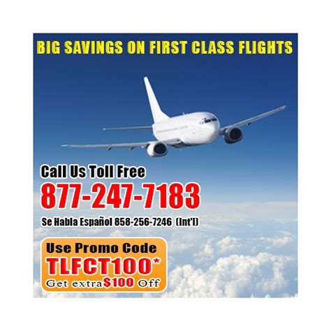 Check out exclusive first class flight deals. For booking call us toll ...