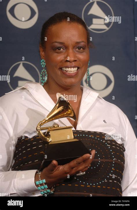 Dianne Reeves holds her Grammy for Best Jazz Vocal Album awarded for ...