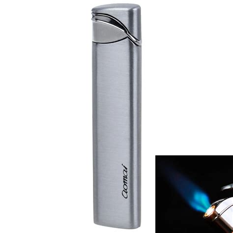 2017 Hot Sale New Fashion Metal Material Windproof Blue Flame Inflatable Single Flame Lighter ...