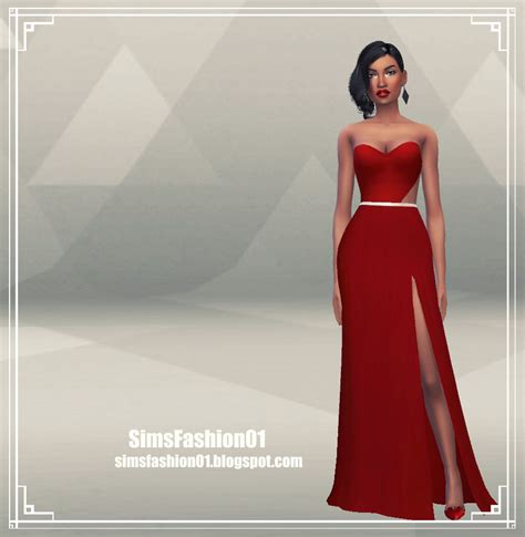 Sims Fashion01: Sims Fashion01 - Long Dress with Slit