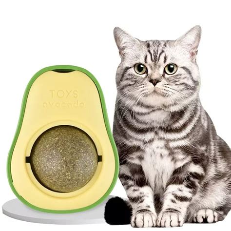 Interactive Spinning Avocado Catnip Toy with Replaceable Edible Treat ...