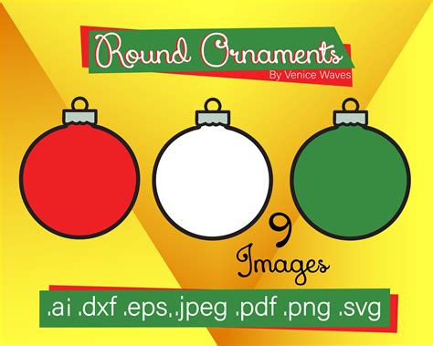 Round Ornaments SVG Round Ornament Cut File Round Ornament | Etsy