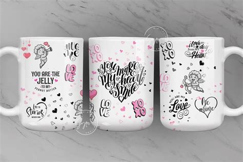 Valentine's day Mug Wrap PNG, 11 & 15 Oz Mug