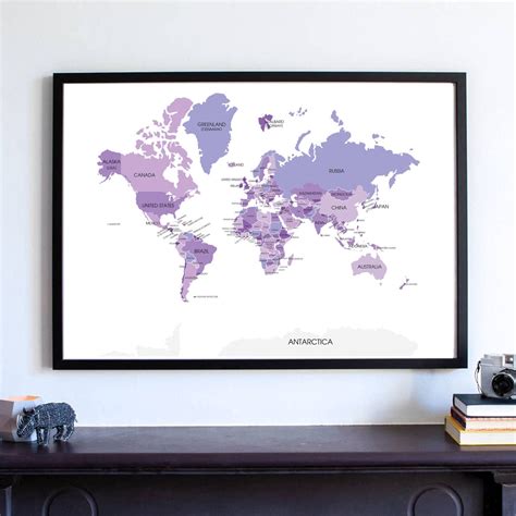 World Map Poster Custom Travel Map World Map Wall Art My - Etsy