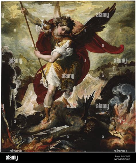 Saint michael vanquishing satan hi-res stock photography and images - Alamy