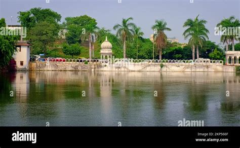 Dronacharya Eklavya Park in Udaipur the White city of India. Green park is Stock Video Footage ...