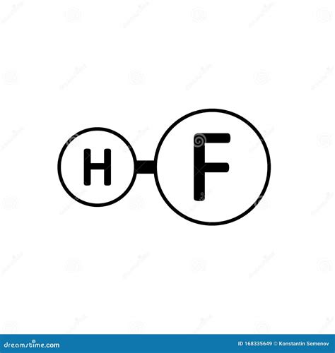 Hydrogen Fluoride Molecular Structure On Black Background Royalty-Free ...