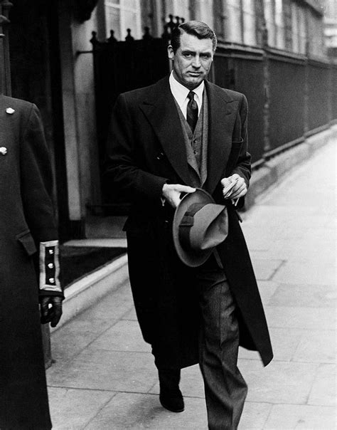 Cary Grant in three-piece suit, overcoat, and hat in New York--not unlike my own regular ...