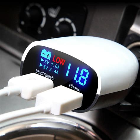 Dual Port USB Car Charger with LED Display - Keep You and Your Devices ...