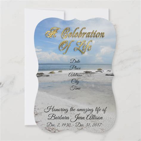 Celebration of Life invitation Beach | Zazzle