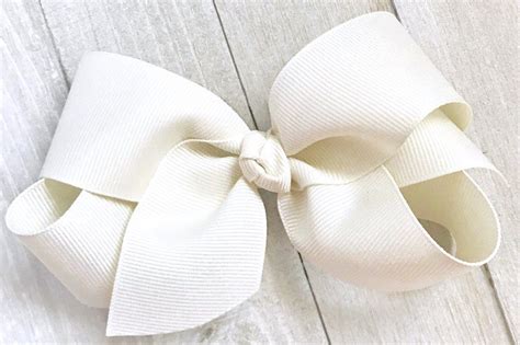 Off White / Winter White Hair Bow Hair Bows Bows for Girls - Etsy