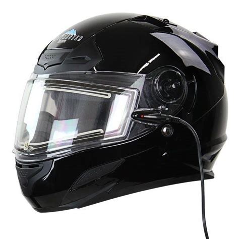 Snow Master TS-44 Black Dual Visor Full Face Heated Shield Snowmobile ...