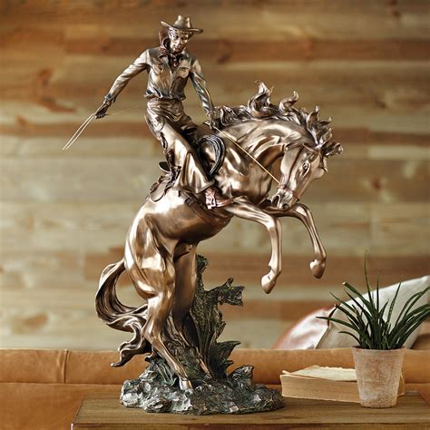 Cowboy Bronco Buster Sculpture | Lone Star Western Decor